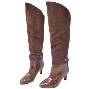MISS TINA Taste of Couture Suede Leather Boots 2 in 1 Convertible boots NIB